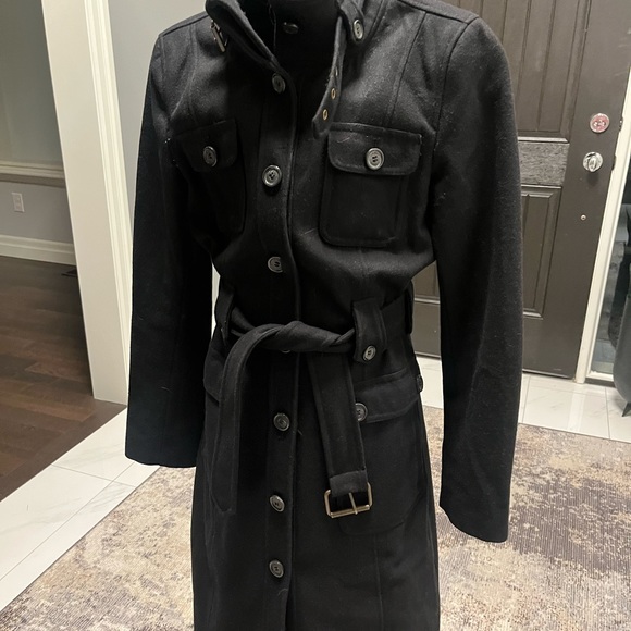 Fabulous size small esprit since 1968 coat black belted very sharp - Picture 5 of 17